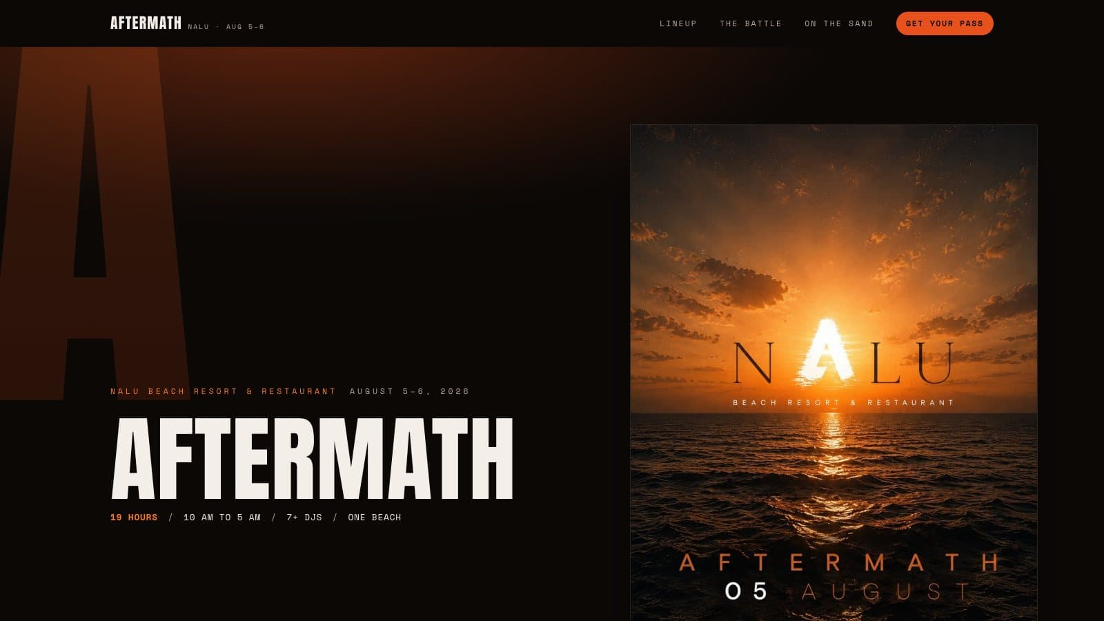 The Aftermath event website, built on Blend