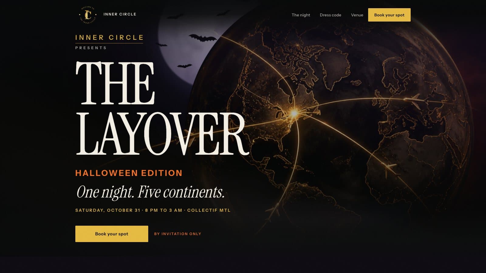 The Inner Circle event website, built on Blend