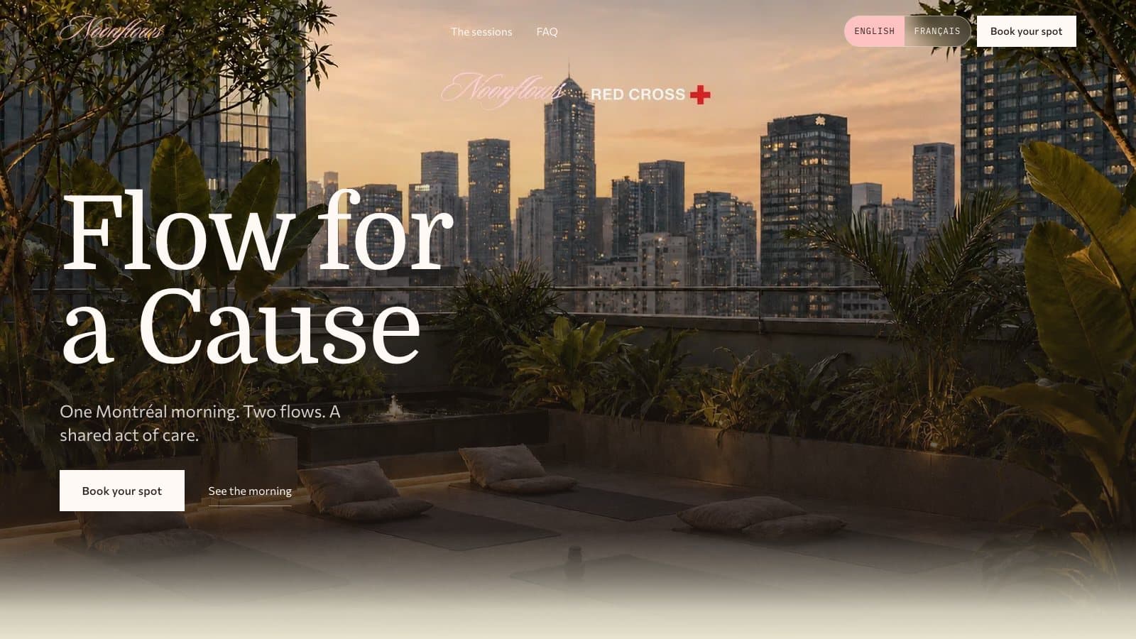 The Noonflows event website, built on Blend