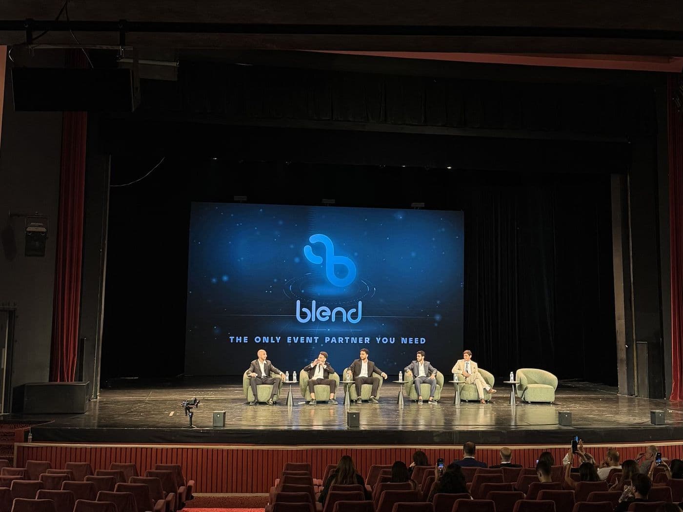 The Main Theatre of Casino du Liban seen from the back rows, with the Blend panel on stage