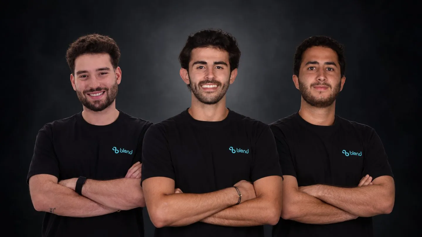 Blend's founders, Leo Tchennozian, Rayad Mghames and Joe Zakhour. The photo issued with the release.