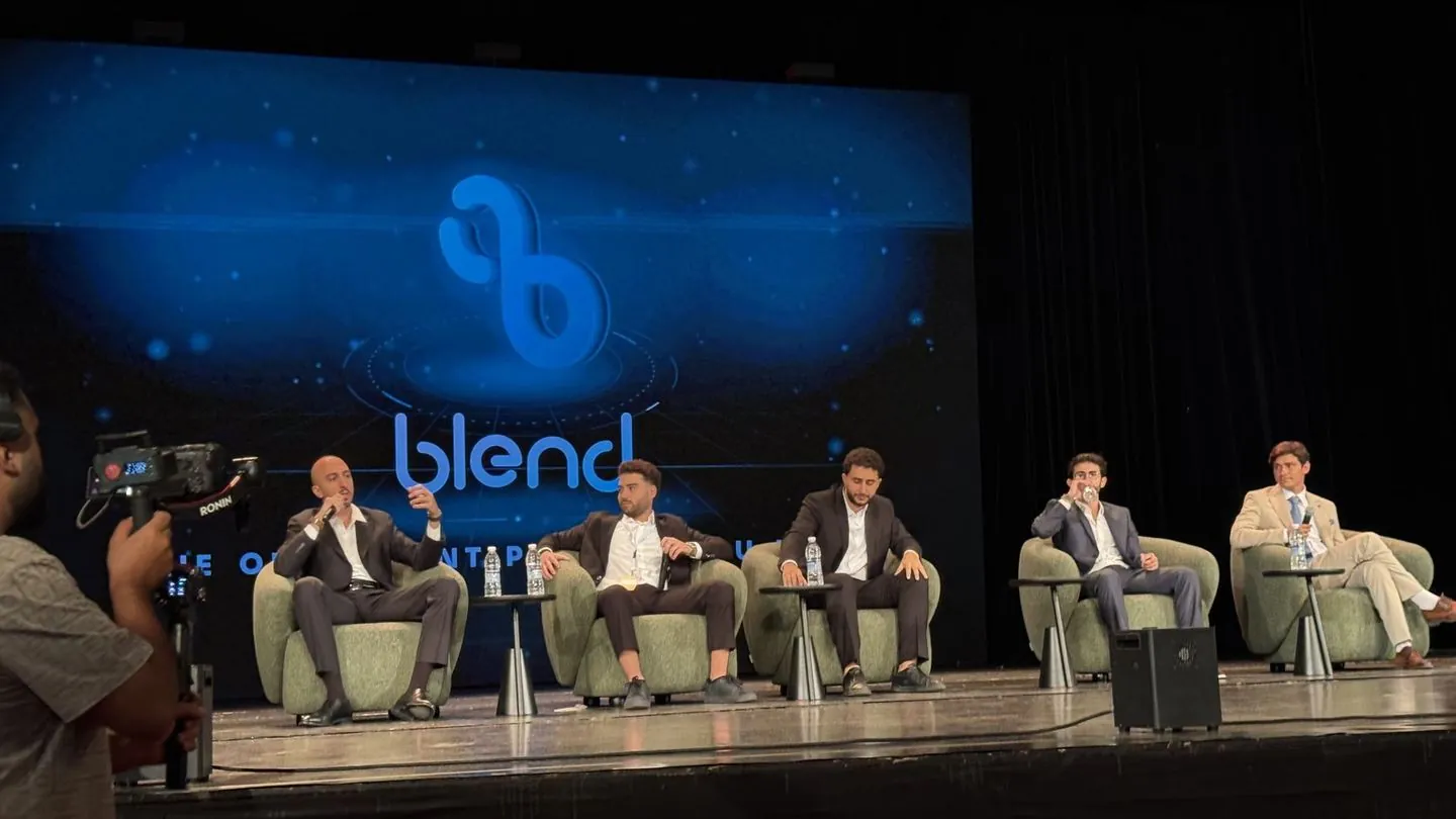 Blend on the main stage at Creator Summit 2026, Casino du Liban, on the events and technology panel.